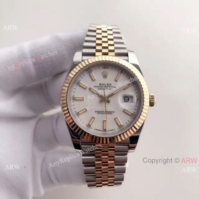 (EW) AAA Rolex Datejust II 2-Tone White Dial 41mm Replica Watch ETA3255